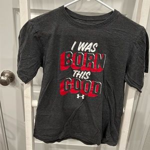 Dark Grey Under Armor Youth Large Short Sleeved Graphic T-Shirt by Under Armor